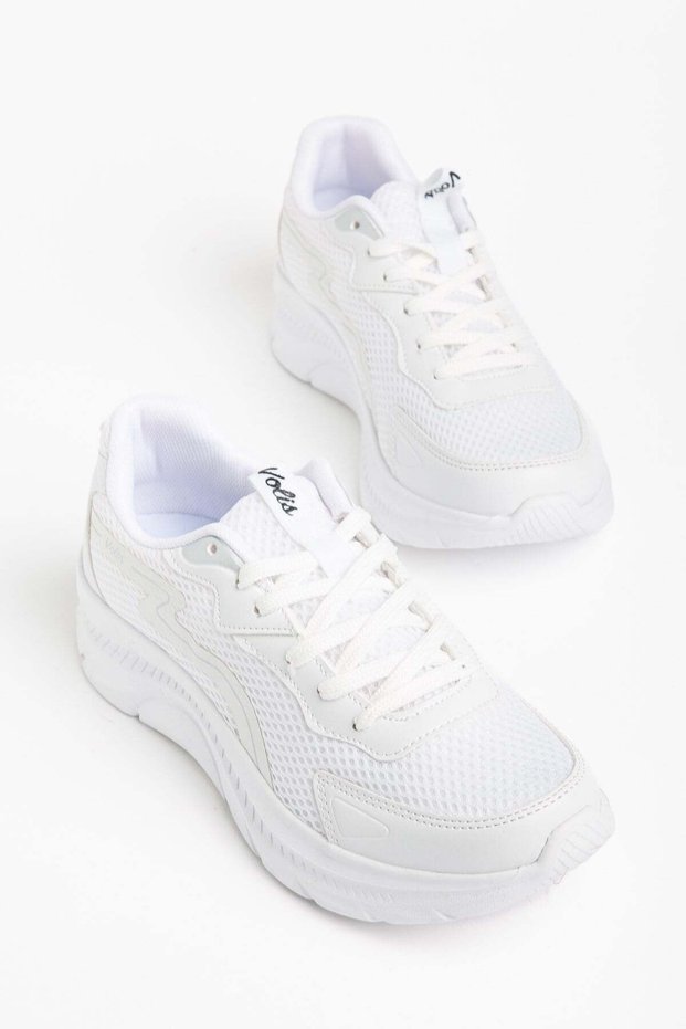 Orthopedic Women's Stock Shoes White Anorak Material Breathable