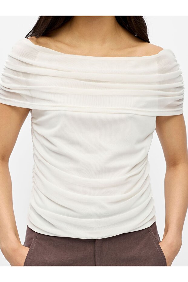 Top cu umerii goi Gerafftes - 5