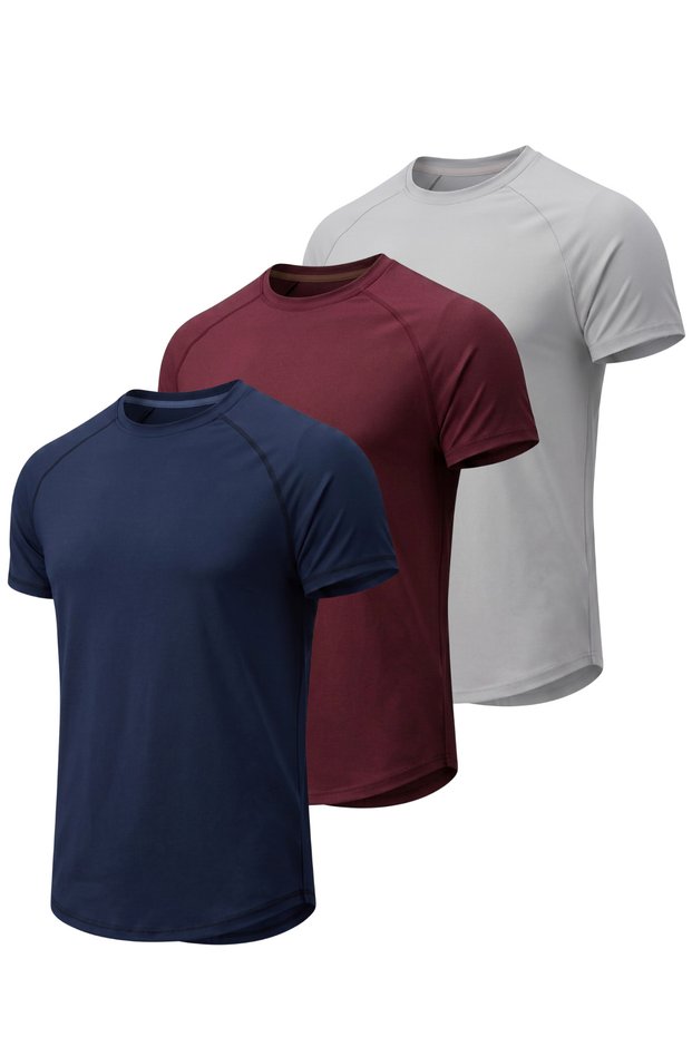 3-Pack Men's Sports T-Shirt Cotton Flexible Suitable for Daily Use Premium Comfortable Fit T-Shirt