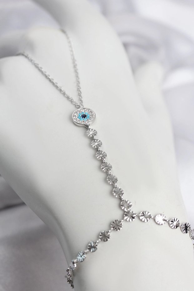 Silver Color Brass Zircon Stone Evil Eye Model Shahmeran