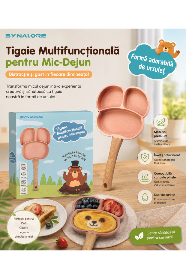 Chef Bear Multifunctional Pan – Creative Breakfast for Kids