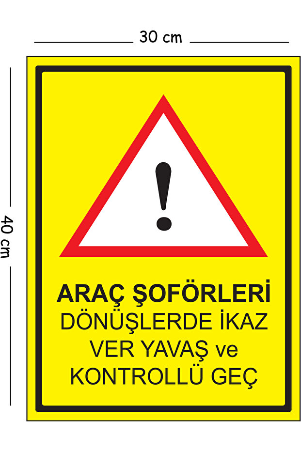 Metal Car Drivers Warn on Turns Slow and Control Your Speed 30X40 cm A3 Warning Work Safety Sign