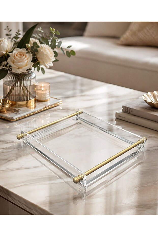 Special Design 2-Person Presentation Tray with Handle, Plexy Tray & Speech Tray 20 X 25 cm