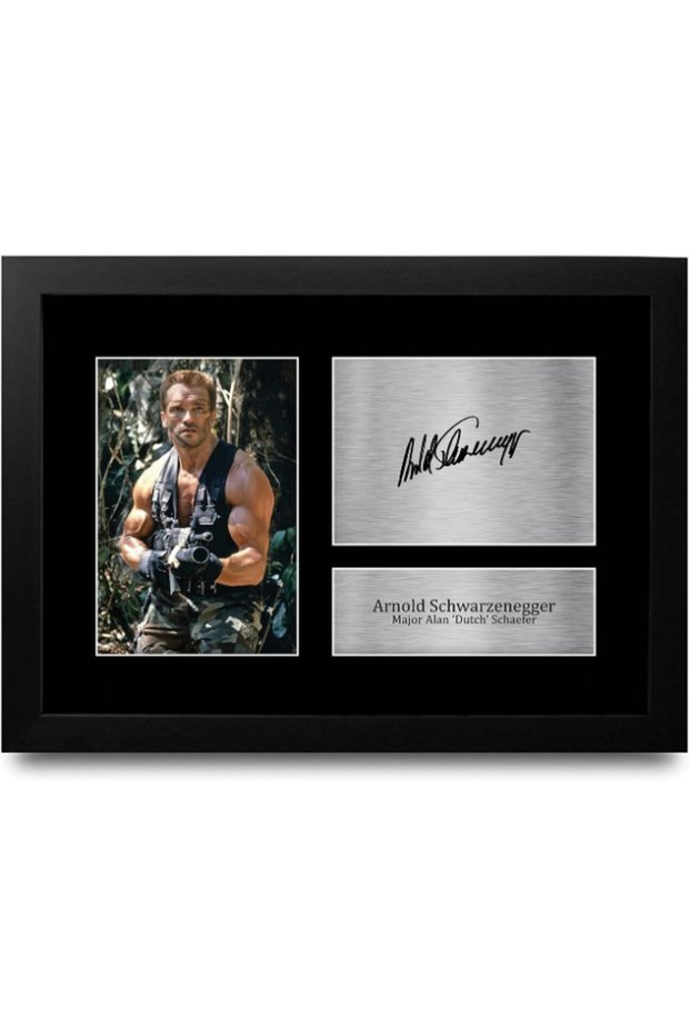 FR A4 Arnold Schwarzenegger Predator Gifts Printed Signed Autograph Picture for Movie Memorabilia Fans - A4 Framed