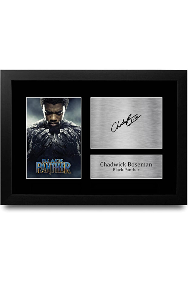 FR A4 Chadwick Boseman Black Panther Gifts Printed Signed Autograph Picture for Movie Memorabilia Fans - A4 Framed