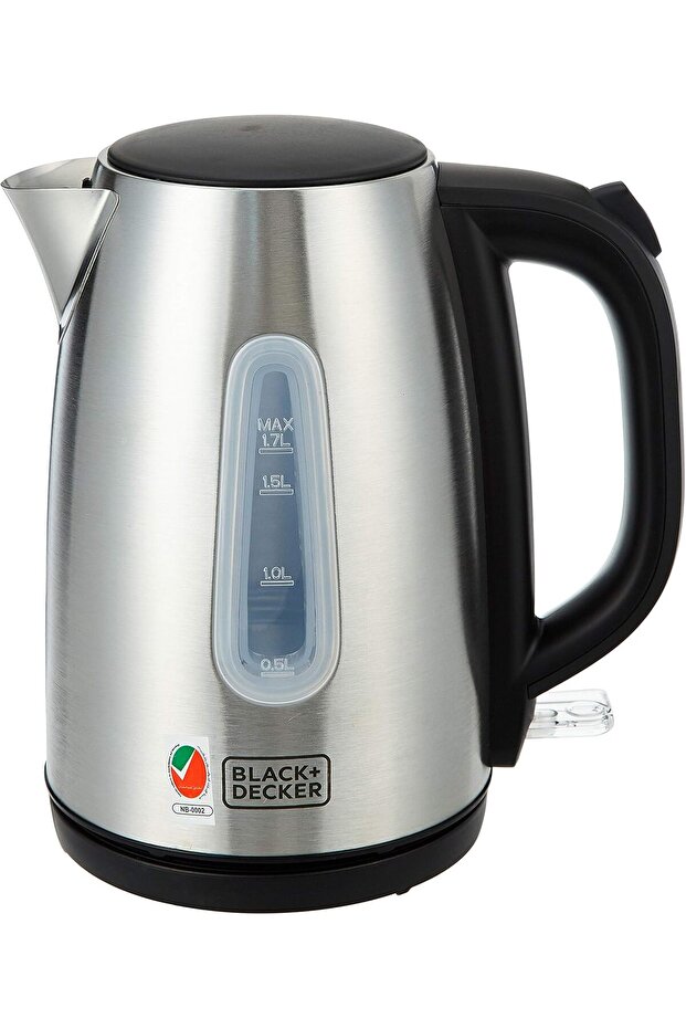 +DECKER Cordless Electric Kettle, 2200W, 1.7L, Water-Level Indicator, Removable Filter & Auto Shut-Off