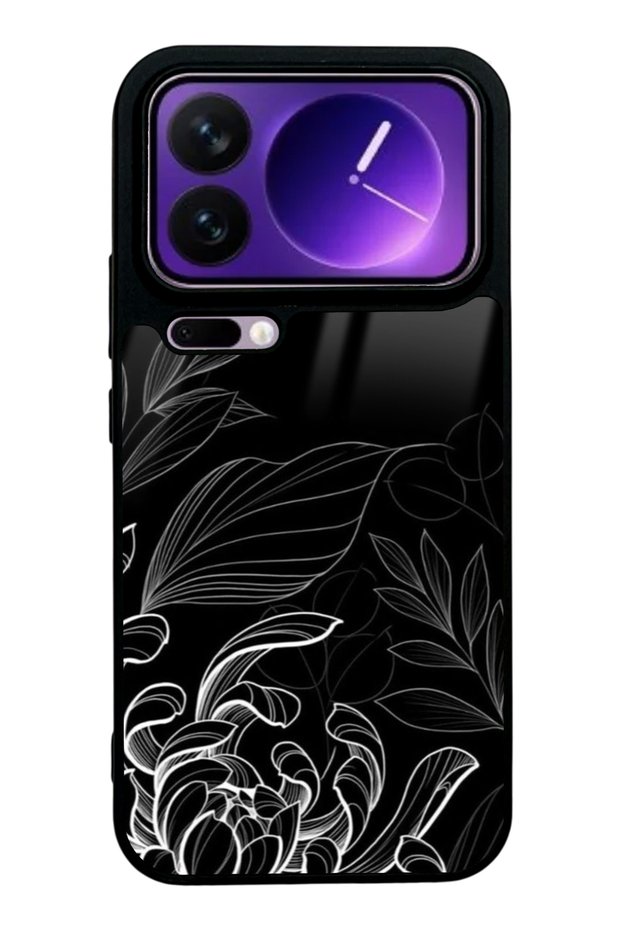 Xiaomi 17 Pro Max Glossy Phone Case with Moonlight Leaves Design