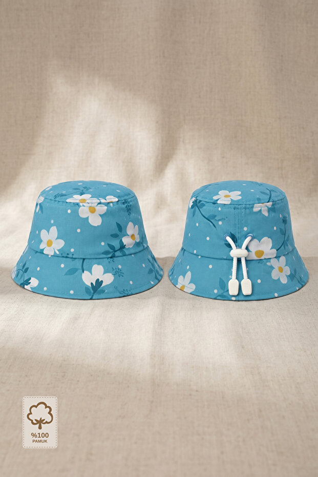 - 100% Cotton Adjustable Baby Hat (0-1 Years)