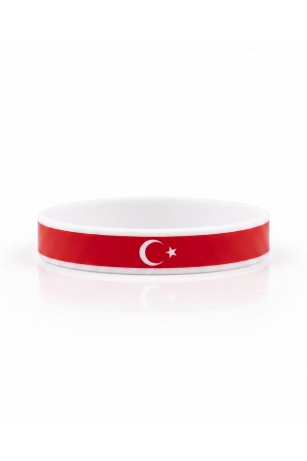 Turkey National Team Fan Bracelet Flexible Silicone Bracelet with Moon and Star Detail