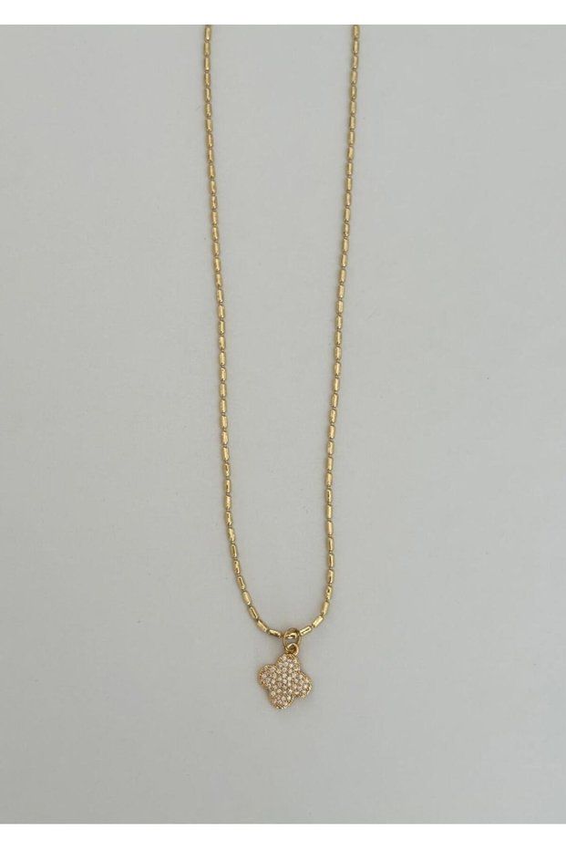 Special Series Minimal Yonca Van Clff Zircon Stone Xp Gold Color Necklace