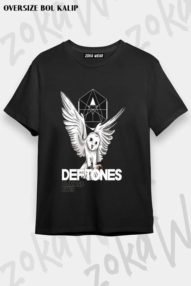 Unisex Loose Fit Deftones V14 Printed T-Shirt