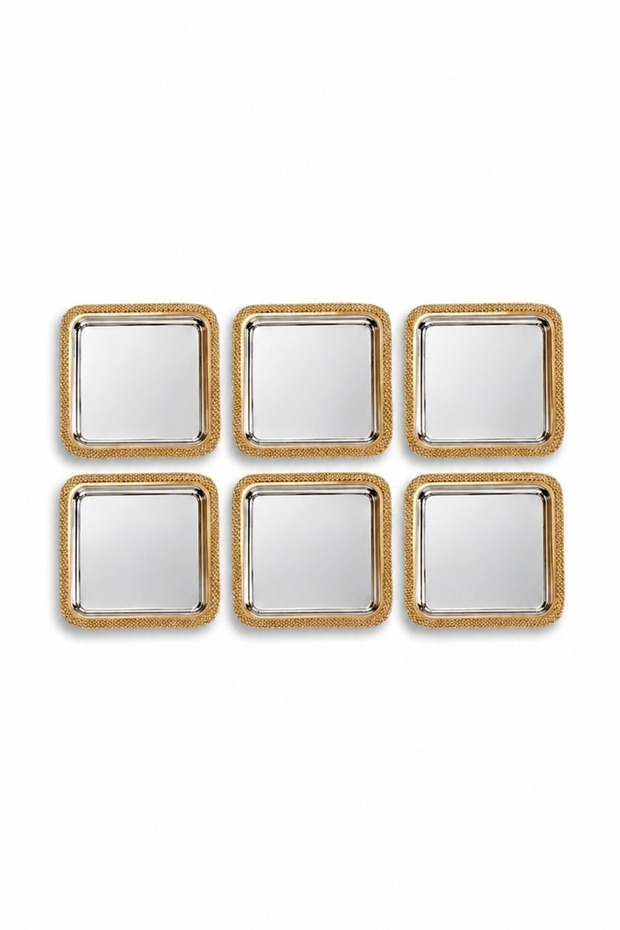 Premium Wicker Weave Series 6-Piece Square Presentation Tray 23X23 cm Promise Engagement Coffee Presentation Tray