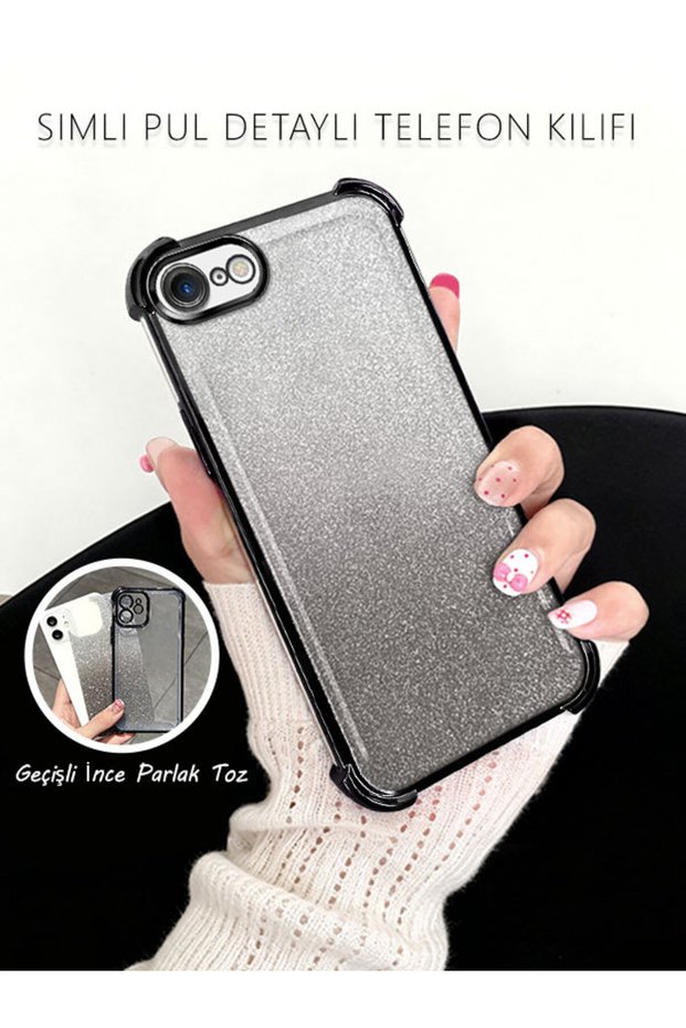 iPhone 8 Compatible Glitter Powder Case Anti-Fall Silicone Phone Case