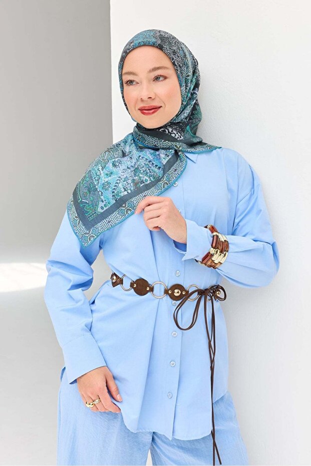 Monare Scarf Modern Dark Navy Blue 90X90