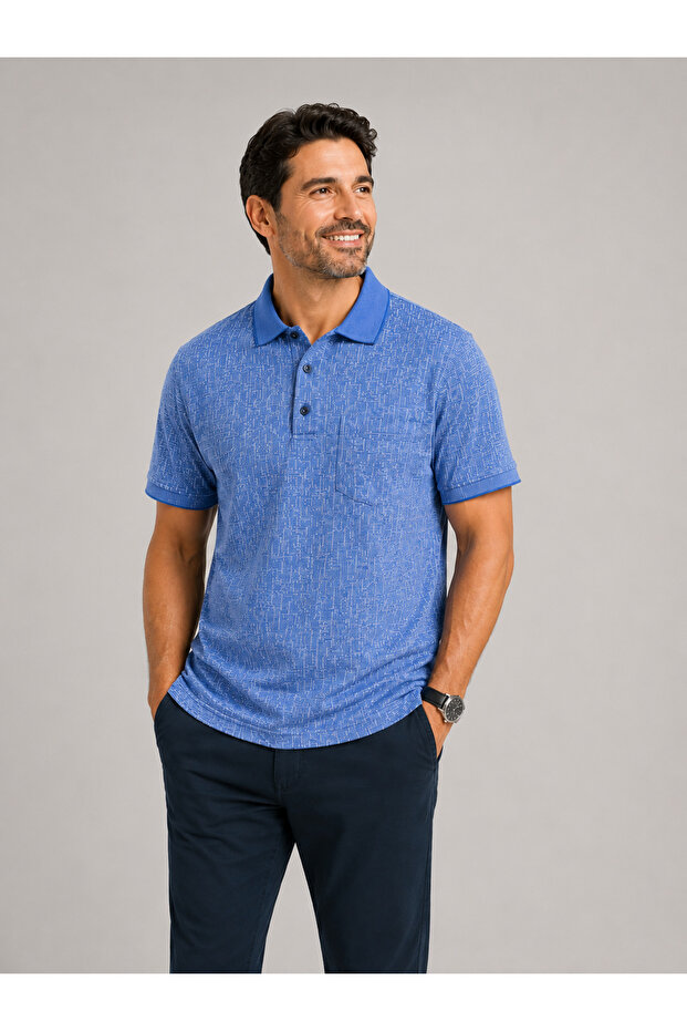 men's polo collar pocket dad short sleeve plus size t-shirt