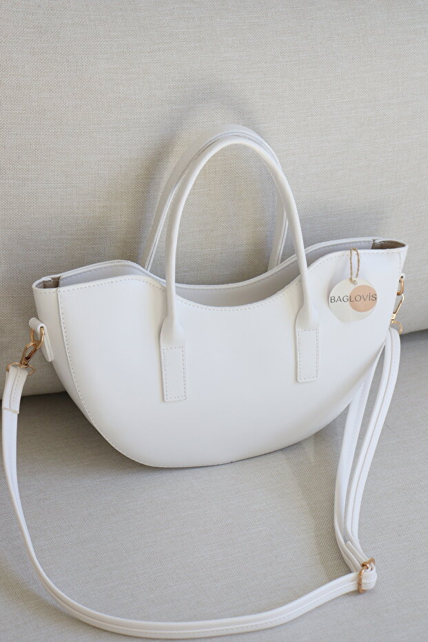 Half Moon Model Leather Hand and Shoulder Bag Women's Crossbody Shoulder Bag En32 Size15