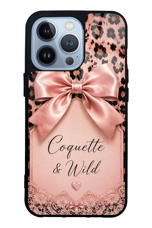 حافظة هاتف لامعة بتصميم Coquette Wild Bow لهاتف iPhone 13 Pro