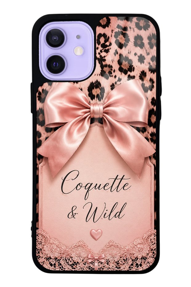 iPhone 12 Coquette Wild Bow Design Glossy Phone Case