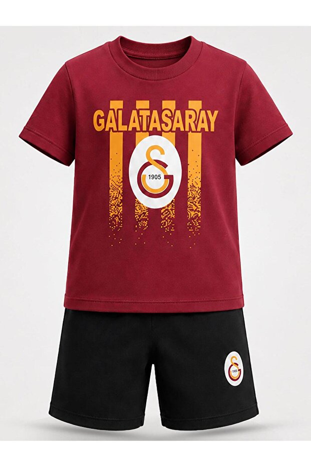 Galatasaray Striped 3-13 Years Old Team Set - Red
