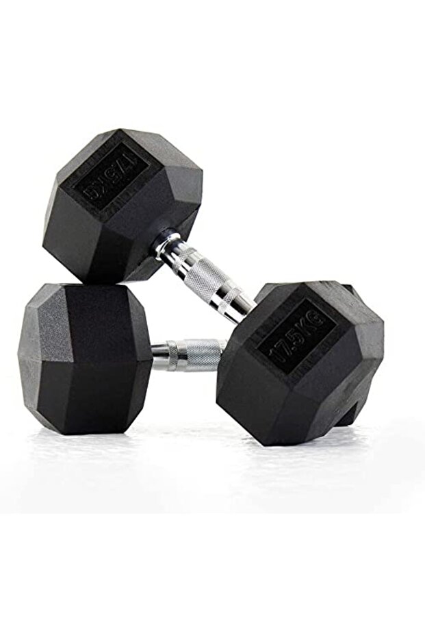 Dumbbell Solid Iron Hexagon Dumbbell Rubber Encased Hex Dumbbell with Metal Handles Home Sports Fitness Equipment-pair (Size : 20kg)
