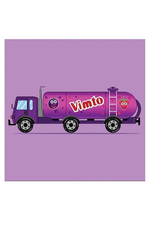 Vimto Themed Wall Art Purple/Pink/Black 30x30cm