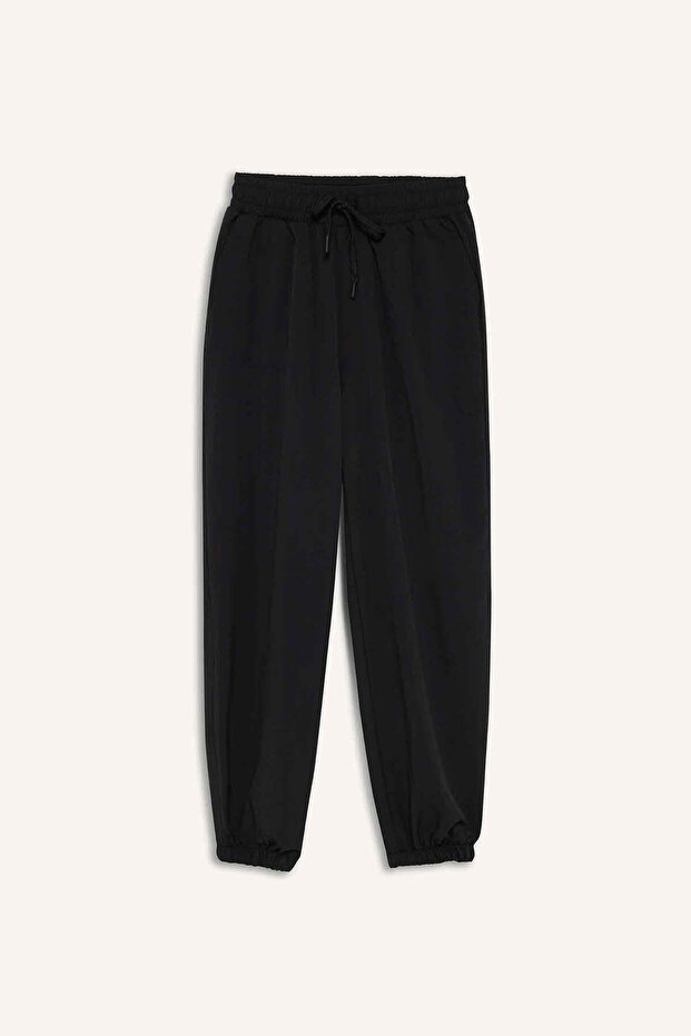Standard Fit Double Pocket Woven Jogger Black Women's Sweatpants A2437Ax/Bk81