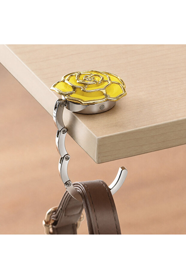 Foldable Bag Hanger Rose Design Table Edge Bag Holder Hanger Bracket Women's Bag Hook