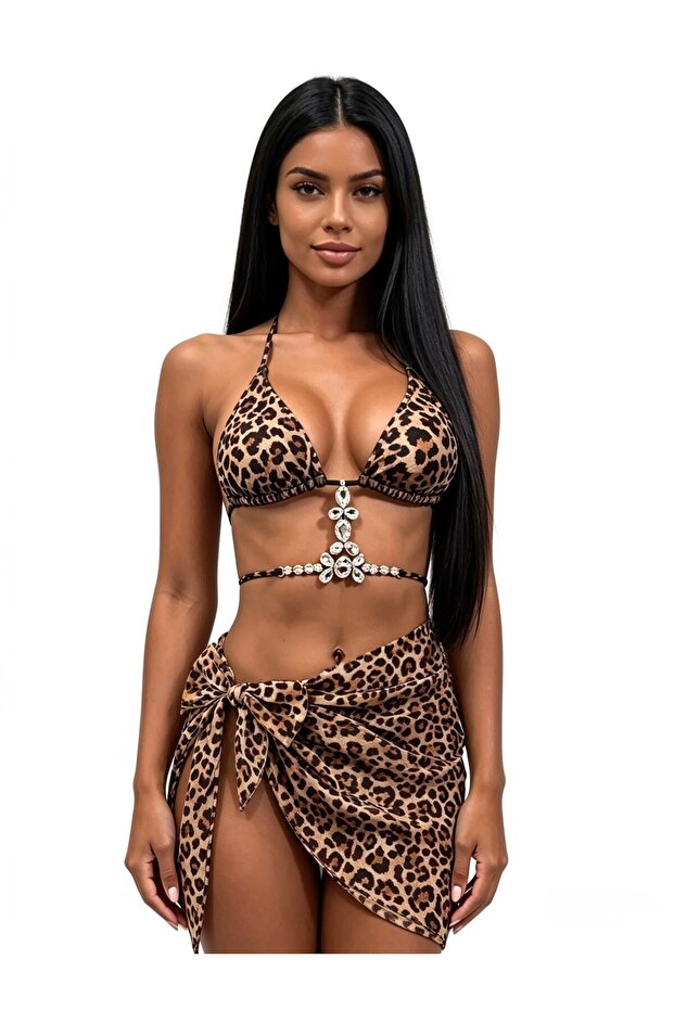 Viya Accessory Detailed Bikini Pareo Set