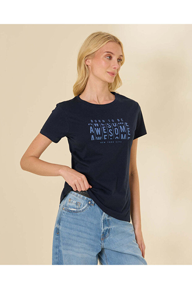 Women Black Graphic T-Shirt