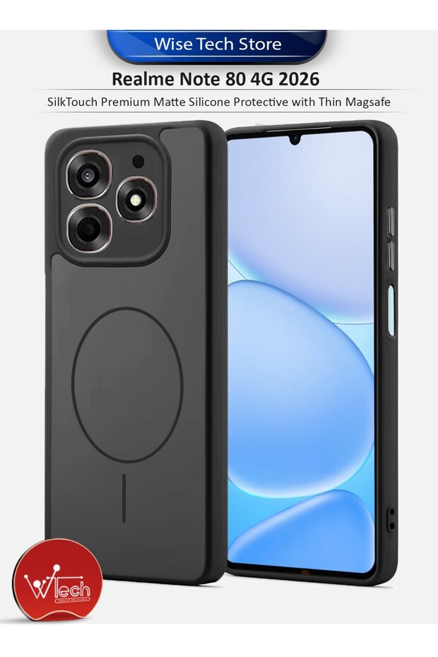 Realme Note 80 4G 2026 SilkTouch Premium Matte Silicone Protective with Thin Magsafe Case Cover