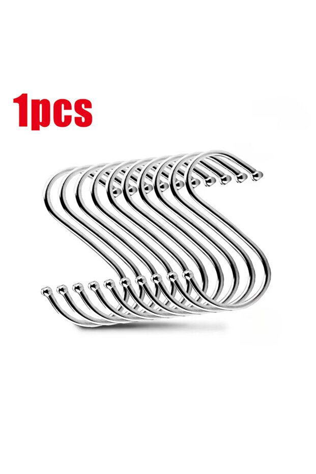 1pcs 5cm 1/5/10/20Pcs Stainless Steel S Shaped Hook Kitchen Bathroom Clothing S-shaped Hanger Hooks