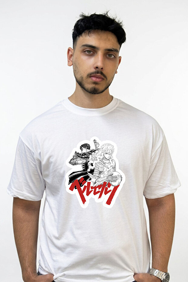 Berserk Guts Griffith_1 Design Printed Oversize White T-Shirt