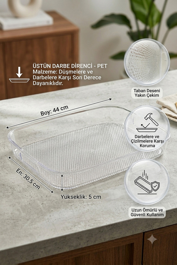 Premium Transparent Rectangular Presentation and Organizing Tray Unbreakable Shockproof Clear Organizer Presentation Tray