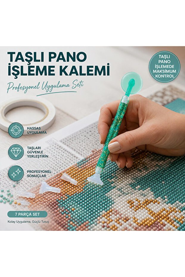 مجموعة أقلام تزيين الأحجار الكريمة من روليتلي، قلم تزيين الأحجار الكريمة مع 7 أطراف قابلة للتبديل مختلفة + شريط هدية من دايموند