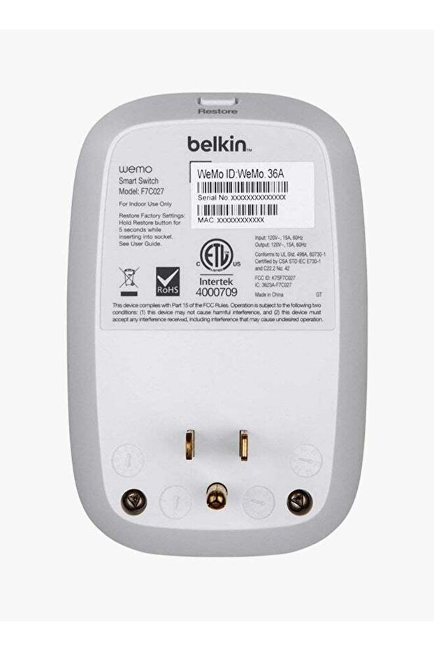 قابس ذكي لـ Wemo Switch باللون الأبيض - 2
