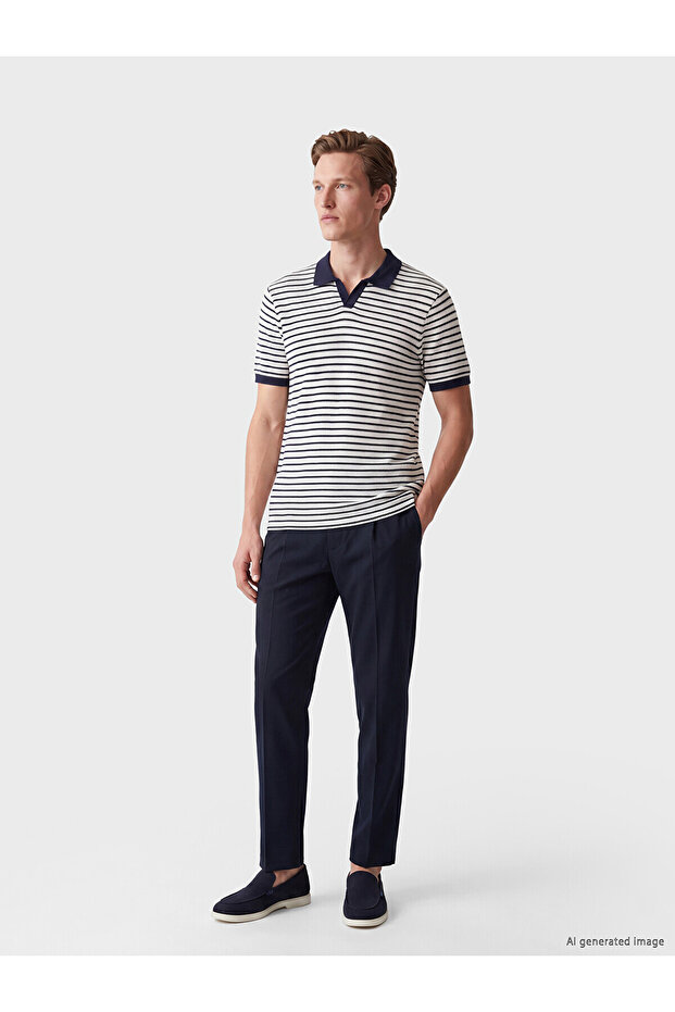 Nevavm Regular Fit Men's Pleated Gabardine Trousers with a Difference