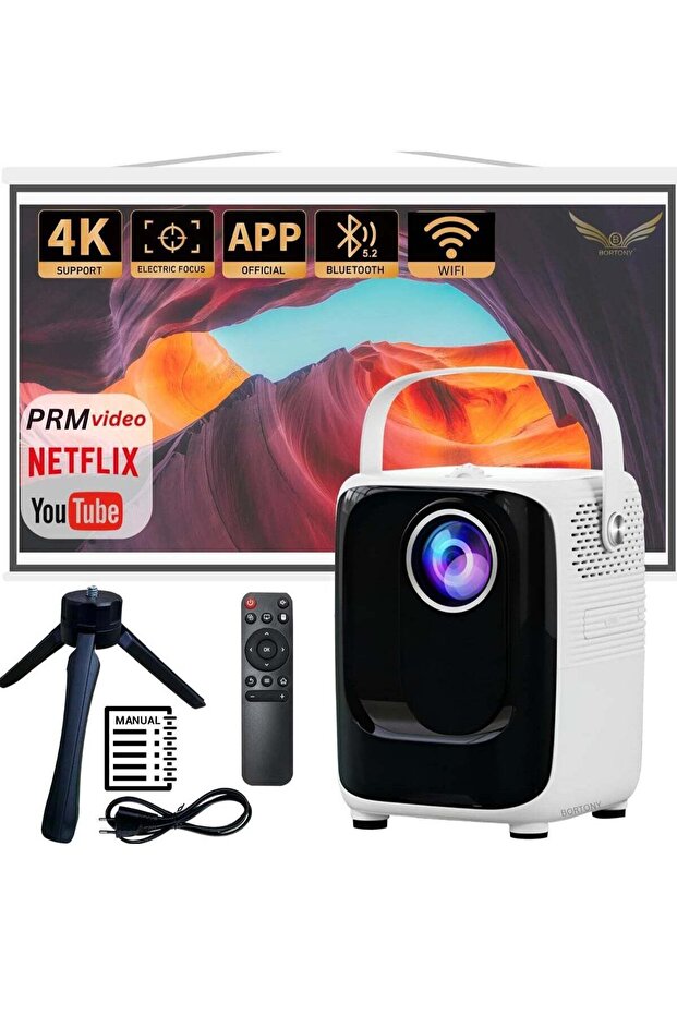 Portable 1920x1080P Mini Projector S10 – 5G WiFi, Bluetooth, and Multimedia Home Theater Projector with 8000 Lumens