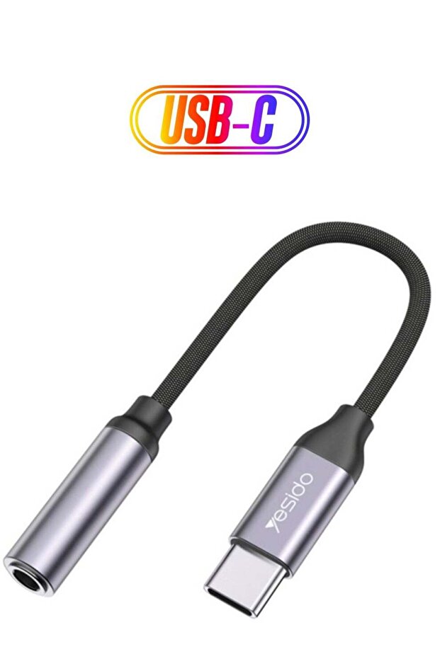 YAU19 Type-C to 3.5mm Audio Adapter Cable(Grey)
