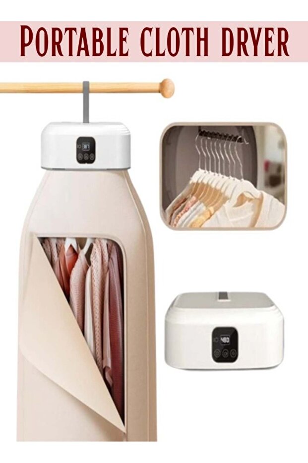 Portable Clothes Dryer with Remote Control – Electric Garment Drying Machine, Wardrobe Style Folding Dryer