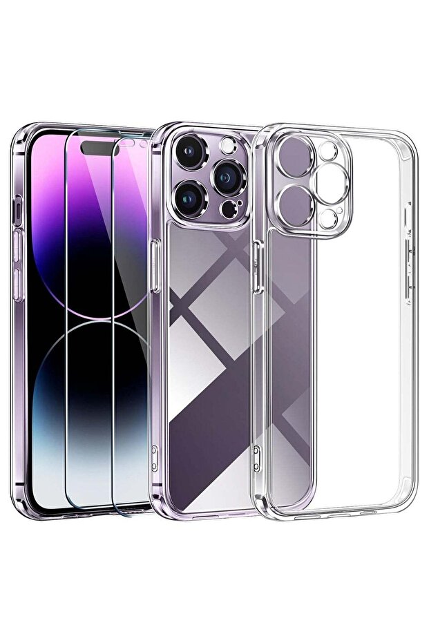 3 in 1 Camera Protection Case for iPhone 14 Pro Max 6.7" - Clear