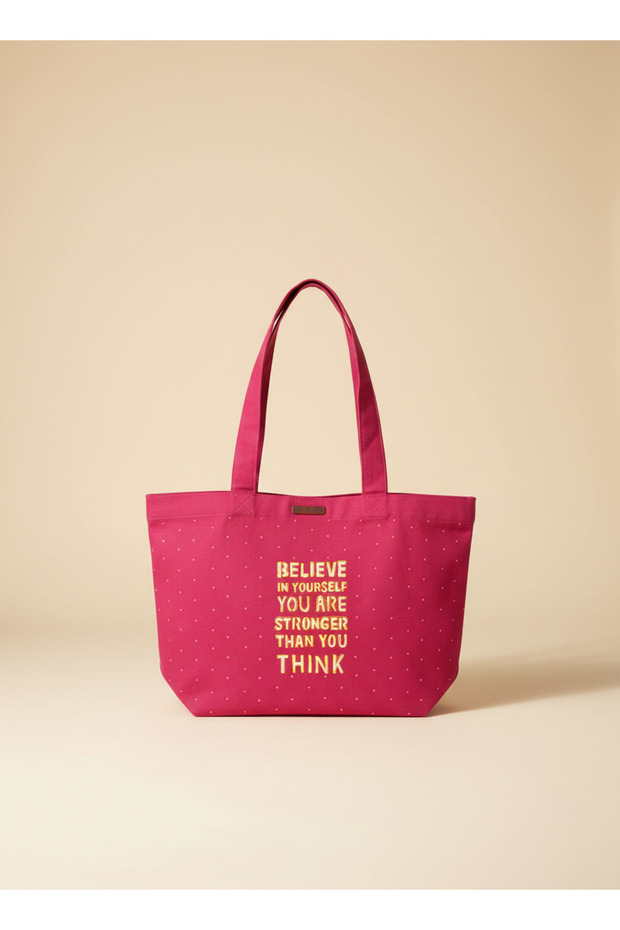Believe In Yourself' Embroidered Canvas Tote Bag