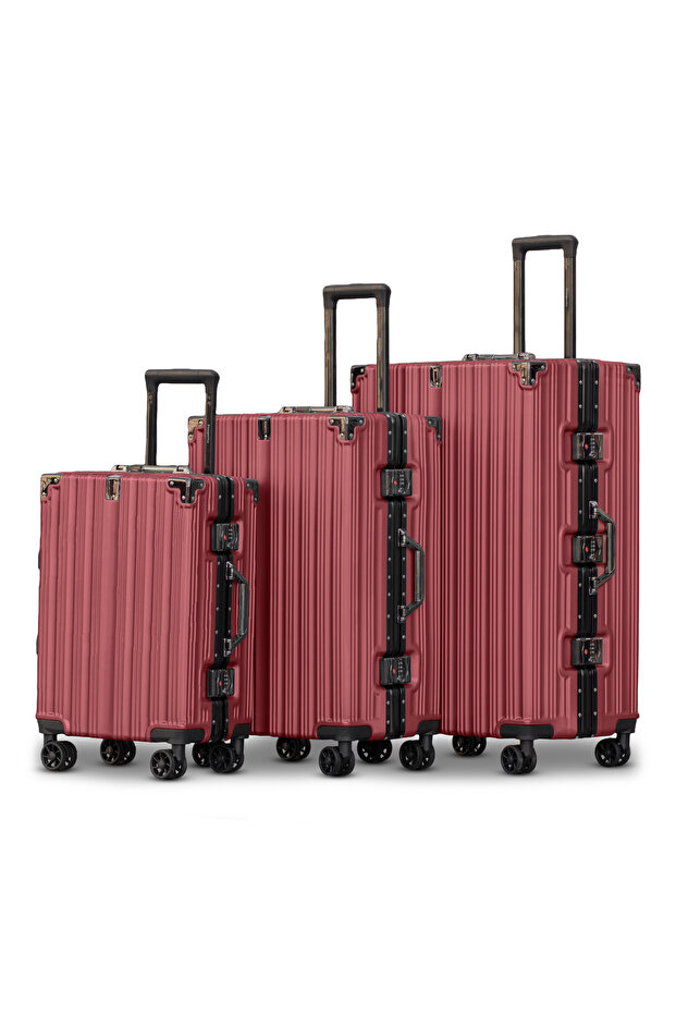 Aluminum Frame Unbreakable Luggage 3Pcs Set (20/24/28 Inch) Polycarbonate Hard Shell Suitcase