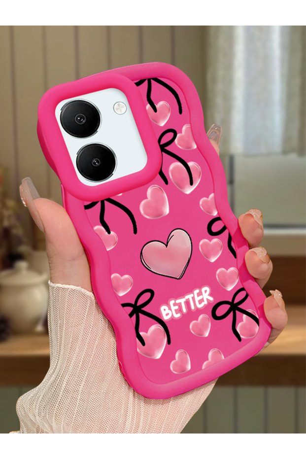 Vivo Y27S Compatible Case Camera Protector Red Silicone Couple Phone Case Heart Pattern