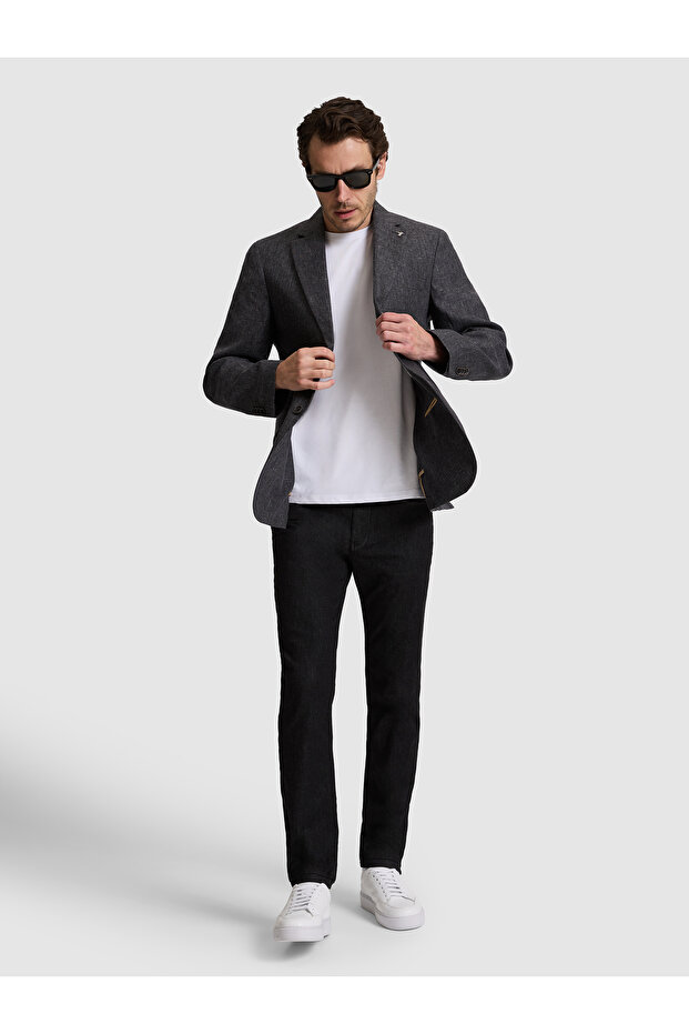 Anthracite Slim Fit Cotton Blend Jean Trousers 50326456-Vr006