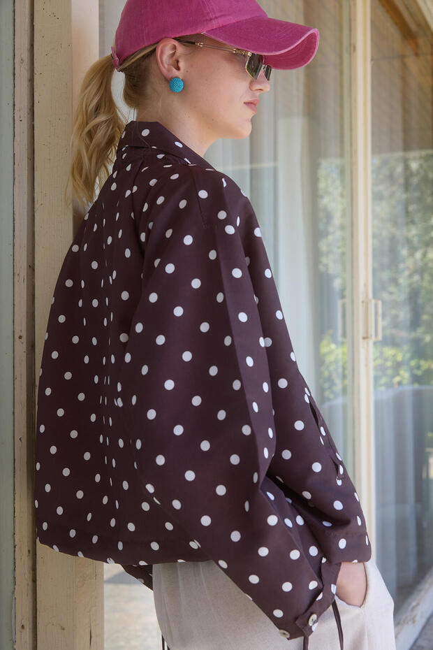 Polka Dot Bomber Jacket - 4