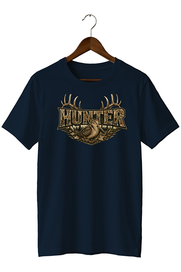 تي شيرت رجالي مطبوع بتصميم خاص من نوع Camouflage Hunter Skull