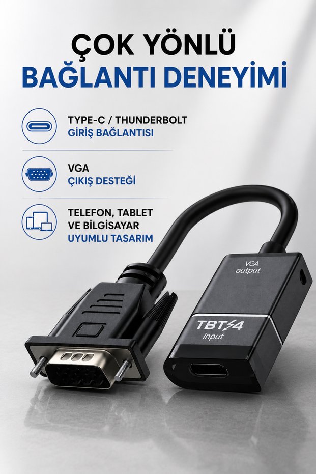 Thunderbolt Type-C Vga Adapter Usb-C Vga Converter Monitor Display Transfer | Zr1298