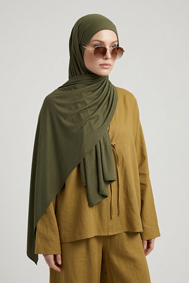 Practical Combed Cotton Shawl with Headphone and Glasses Entrance, Ps-94