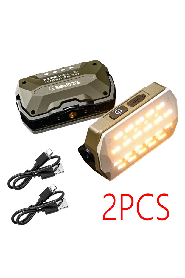k3 2PCS Portable Outdoor Camping Lantern Super Long Battery Life Rechargeable Emergency Light Strong