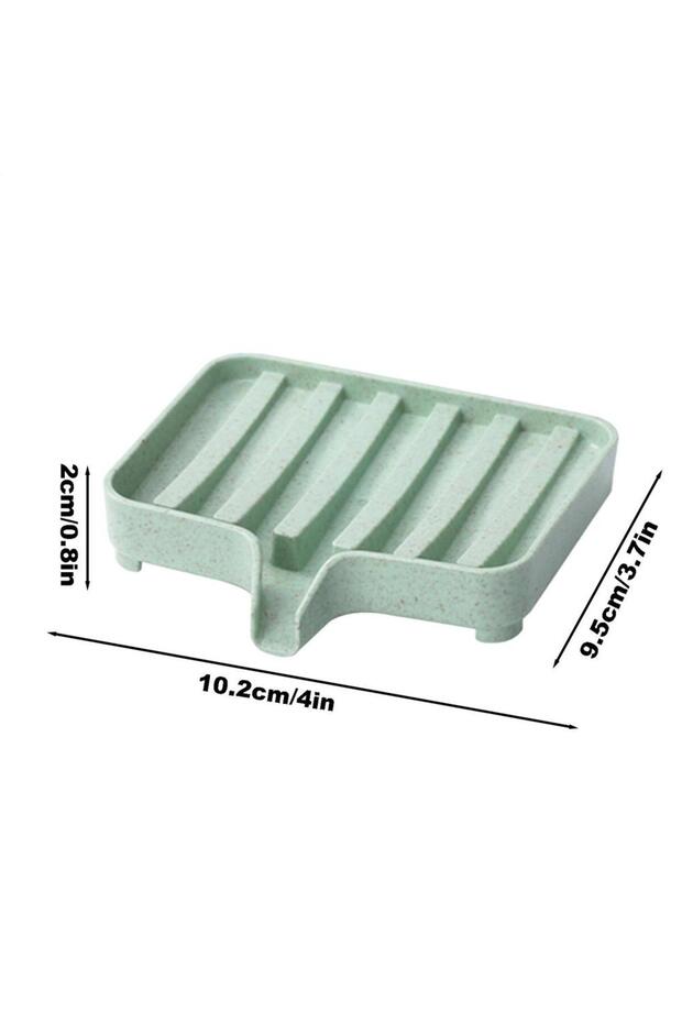 Green Soap Dish with Drain Soap Tray Shower Soap Storage Bathroom Accessories Multipurpose Household